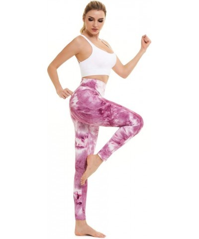 High Waisted Leggings for Women with Pockets, Womens Yoga Pants Stretch Workout Leggings Tummy Control Tie Dye 27 $17.39 Legg...