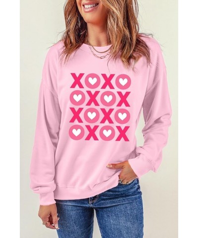 Womens Valentines Sweatshirt Heart Shaped Chenille Embroidered Crew Neck Sweatshirt Casual Pullover Tops Pink-2 $10.02 Active...