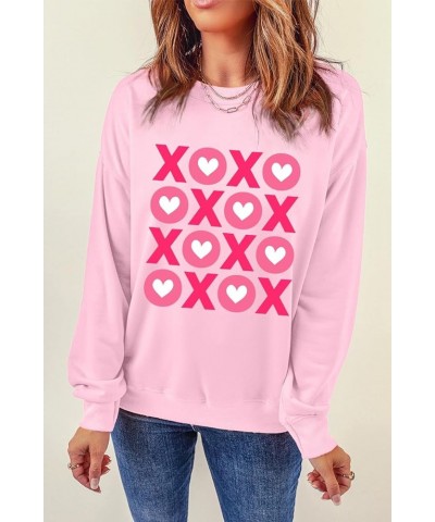 Womens Valentines Sweatshirt Heart Shaped Chenille Embroidered Crew Neck Sweatshirt Casual Pullover Tops Pink-2 $10.02 Active...