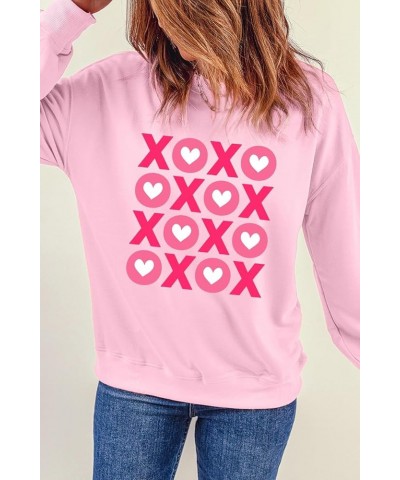 Womens Valentines Sweatshirt Heart Shaped Chenille Embroidered Crew Neck Sweatshirt Casual Pullover Tops Pink-2 $10.02 Active...