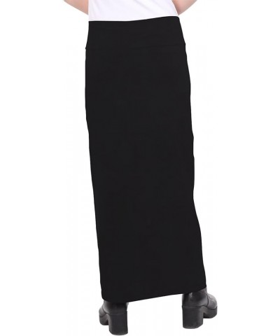 Women's Modest Cotton Stretch Long Maxi Pencil Skirt Aubergine $27.67 Skirts