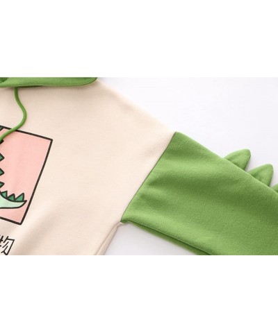 Dinosaur Hoodie Kawaii Pullover Cute Hooded Sweatshirt For Teengirls Red $19.19 Hoodies & Sweatshirts