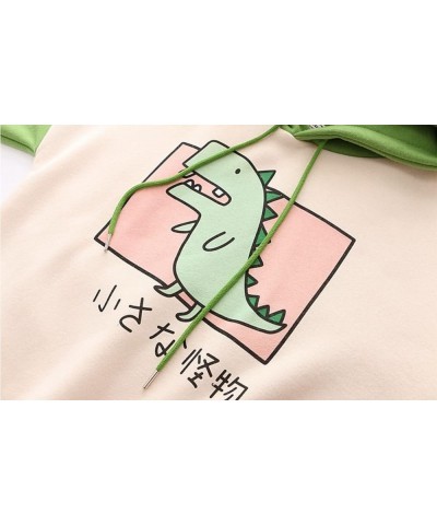 Dinosaur Hoodie Kawaii Pullover Cute Hooded Sweatshirt For Teengirls Red $19.19 Hoodies & Sweatshirts