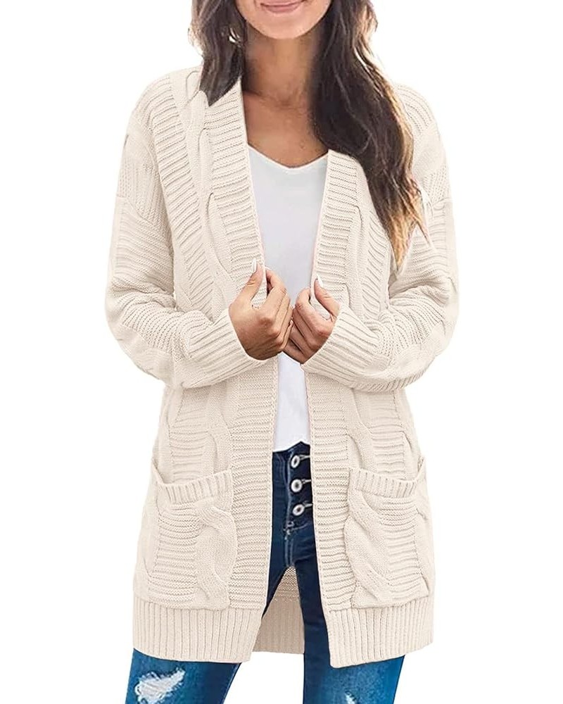 Women's Lightweight Cardigan Coat Long Sleeve Winter Clothes Loose Casual Chunky Knit Open Front Sweater Outerwear Beige 2 $1...