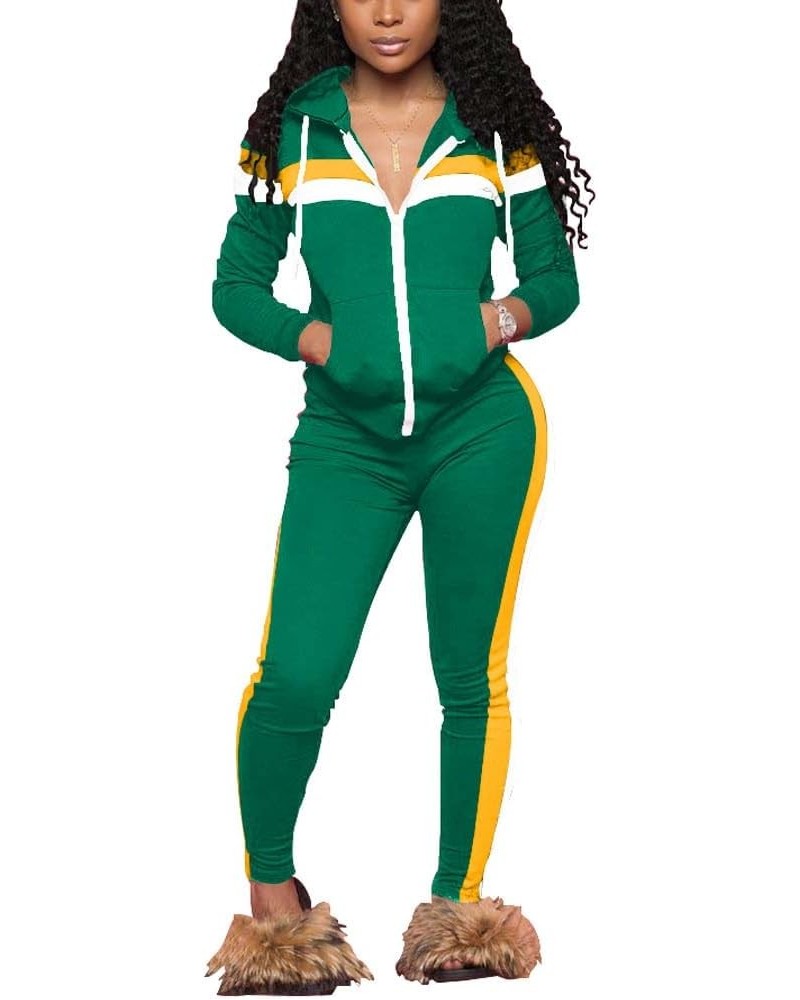 Two Piece Outfits For Women Jogging Suits 6548 Green $22.87 Activewear