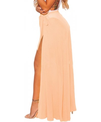 Women's Swimsuit Cover Up Summer Beach Wrap Skirt Swimwear Bikini Cover-ups 06-apricot-long $13.24 Swimsuits