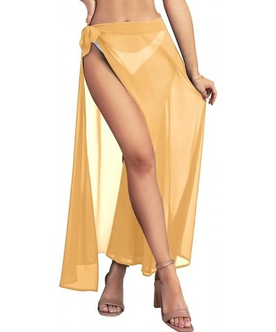 Women's Swimsuit Cover Up Summer Beach Wrap Skirt Swimwear Bikini Cover-ups 06-apricot-long $13.24 Swimsuits