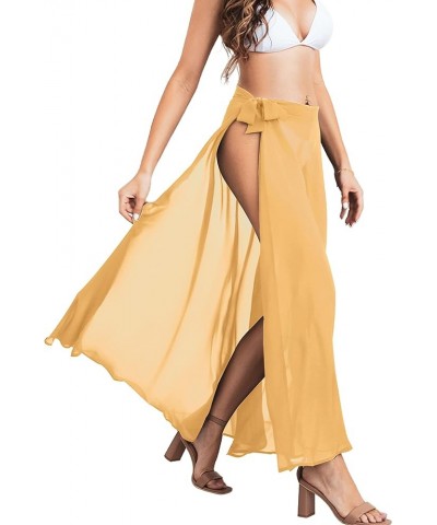 Women's Swimsuit Cover Up Summer Beach Wrap Skirt Swimwear Bikini Cover-ups 06-apricot-long $13.24 Swimsuits