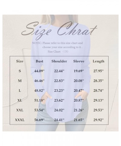 Womens Long Sleeve T Shirts Solid Color Blouse Round Neck Sweatshirts Stretchy Top Stretchy Tee Comfortable Pullover 3-blue $...