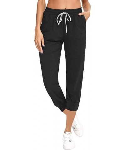 Capri Pants for Women Summer 2024 Capri Leggings with Pockets High Wasit Stretch Casual Capris Womens Capri Joggers 11 Black ...