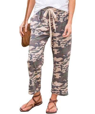 Apparel Women's Elastic Waist Breathable Crop Pants with Pockets | Cotton-Poly Blend Muted Camo $19.94 Pants