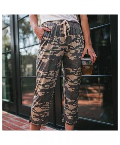 Apparel Women's Elastic Waist Breathable Crop Pants with Pockets | Cotton-Poly Blend Muted Camo $19.94 Pants