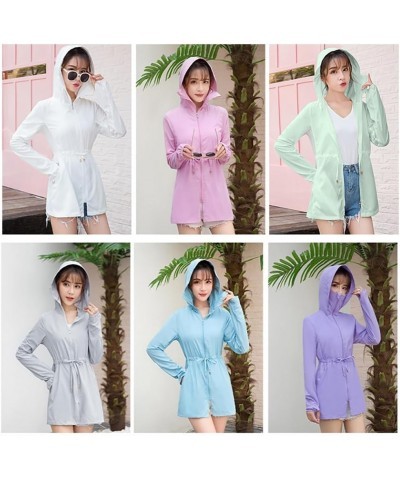 Women UPF50 Sun Protective Hoodie Summer Long Sleeve Sunscreen Shirt Full Zip Windproof Lightweight Jacket 02purple $16.45 Ja...