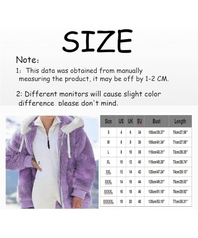 Long Winter Coats for Women, Plus Size Winter Coats for Women Womens Fleece Zip Up Jacket Womens Flannel Jacket Wine $10.25 J...