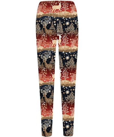 Yoga Pants Women Winter Leggings Artistic Splash Printed Soft Stretchy Pants Pants for Women Winter Warm Winter Warm Orange-c...