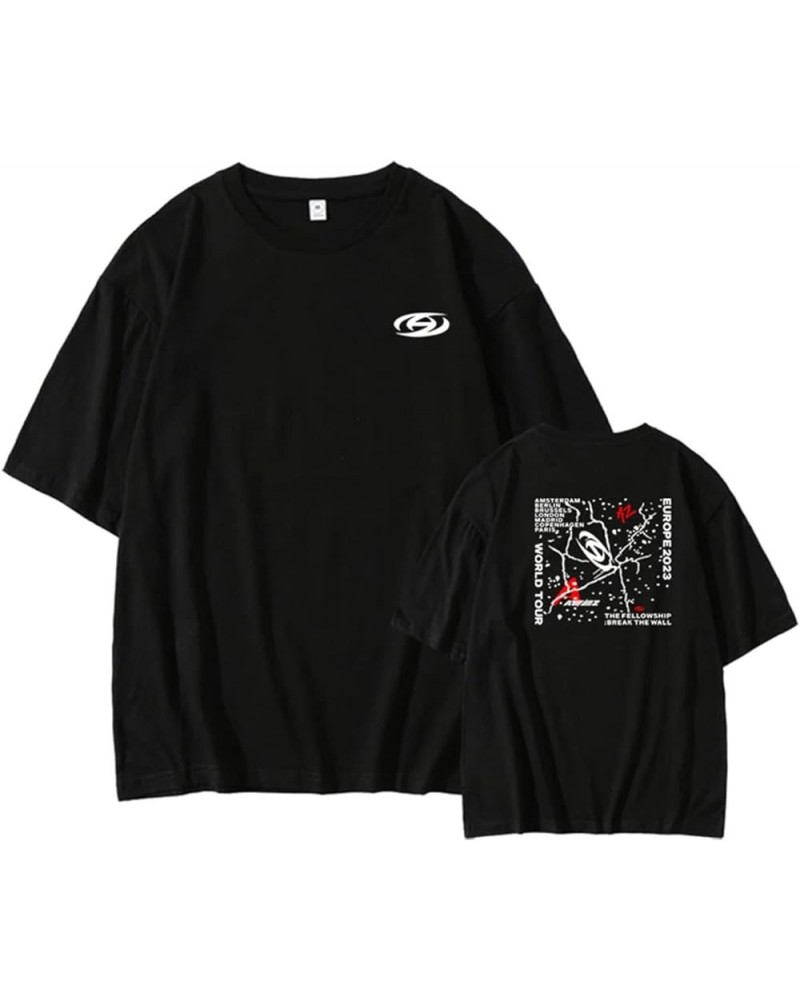 Kpop ATEEZ T-Shirt ATEEZ Summer Tshirt Short Sleeve ATEEZ Break The Wall Seonghwa Mingi Tee Unisex Top Black 01 $7.36 Activewear