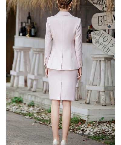 Women's Business Suit 2 Pieces Solid Blazer Skirt Slim Fit Lady Suit Set for Office Work Lavender $40.69 Suits