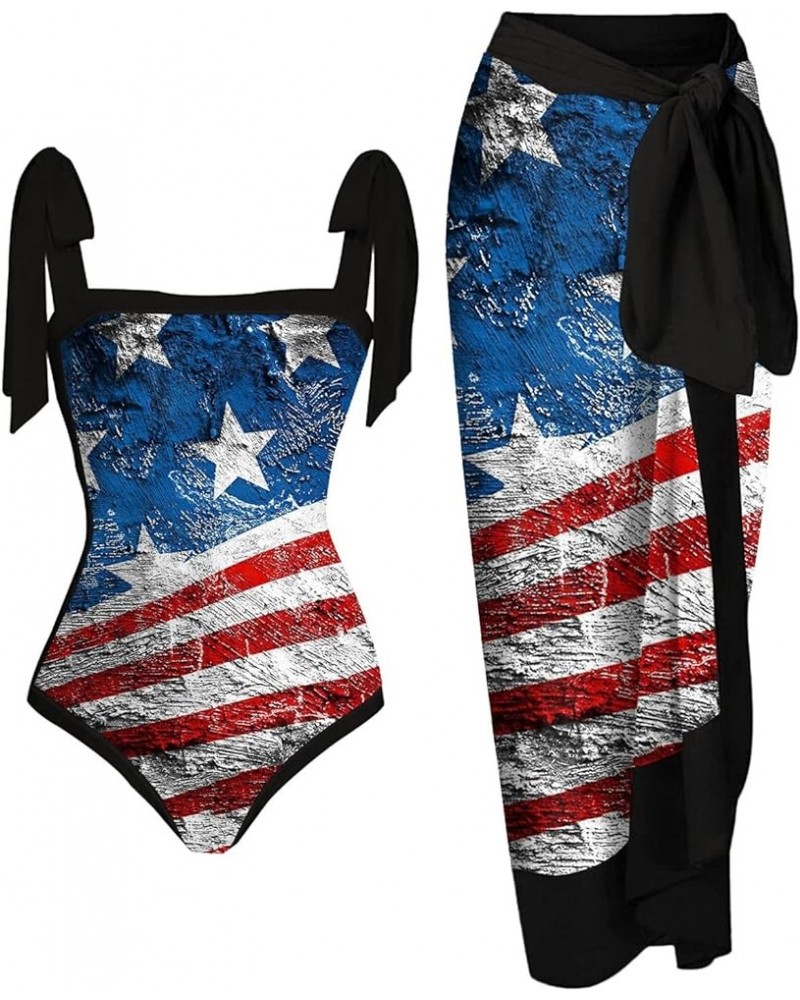 4Th of July Womens Swimsuits Sexy Tummy Control Swimsuits Two Pieces Push Up Tankini Bathing Suits Blue 3 $11.07 Swimsuits