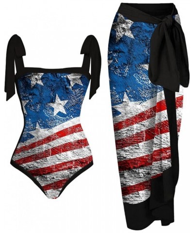 4Th of July Womens Swimsuits Sexy Tummy Control Swimsuits Two Pieces Push Up Tankini Bathing Suits Blue 3 $11.07 Swimsuits