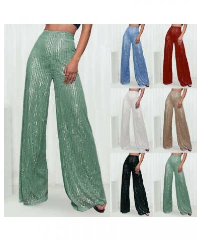 Sequin Pants Women,Women's Glitter Sequin Loose Pants Bling Party Clubwear Elastic Casual Sparkly Bell Bottom Pants Y1-rose G...