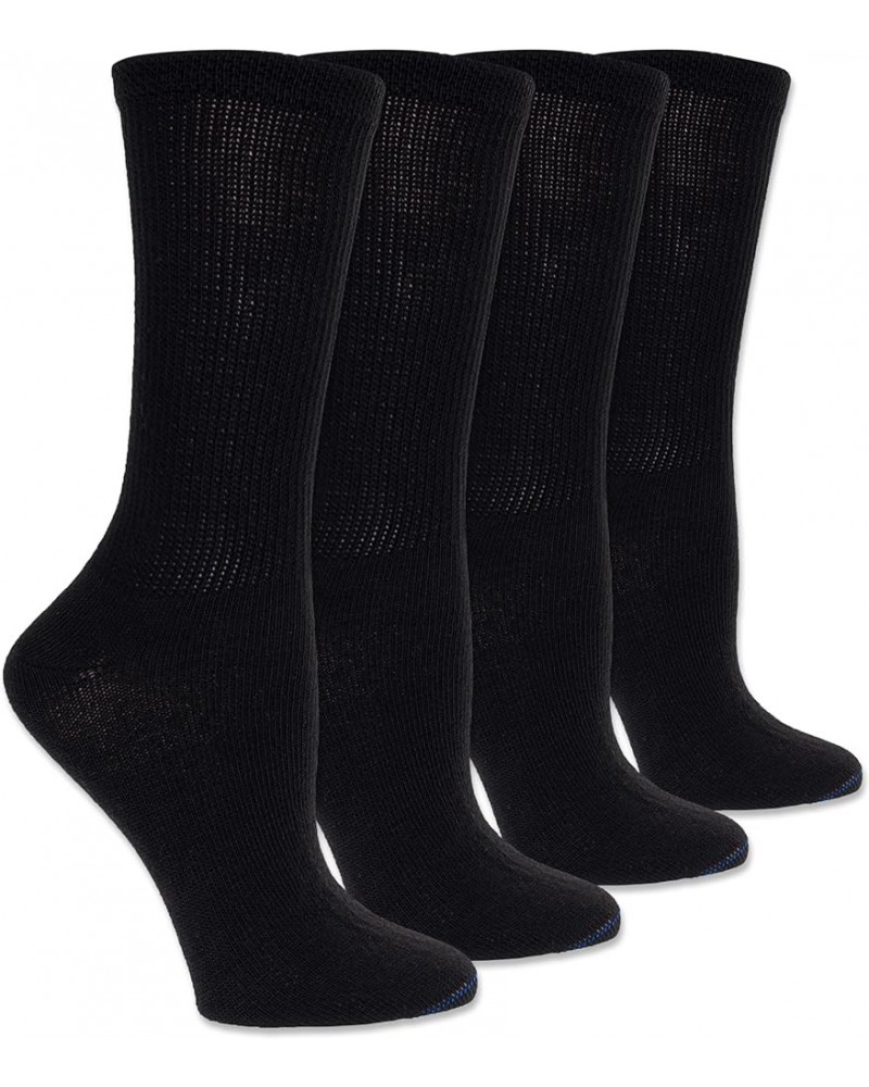 Women's Diabetes & Circulator Socks-4 & 6 Pair Packs-Non-Binding Moisture Management Black - Crew (4 Pairs) $9.88 Socks