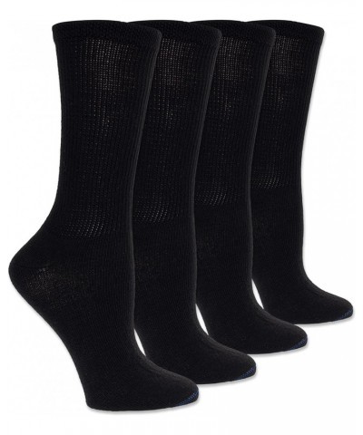 Women's Diabetes & Circulator Socks-4 & 6 Pair Packs-Non-Binding Moisture Management Black - Crew (4 Pairs) $9.88 Socks