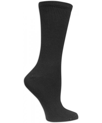 Women's Diabetes & Circulator Socks-4 & 6 Pair Packs-Non-Binding Moisture Management Black - Crew (4 Pairs) $9.88 Socks