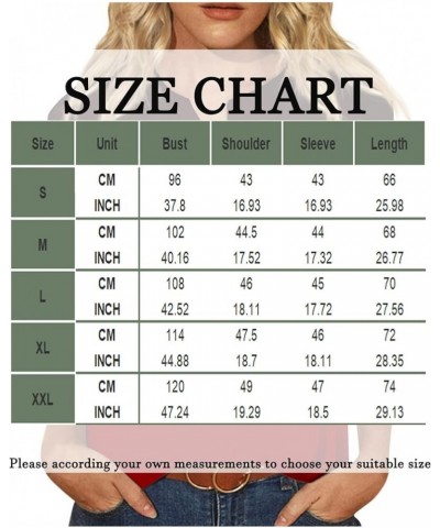 Tops for Women Casual Fall Crew-Neck 3/4 Sleeve Elegant Print Pullover Loose T-Shirt K05-red $9.44 T-Shirts