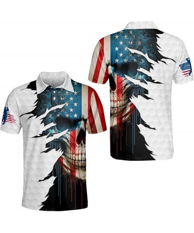 One Nation Under God American Flag Jesus Christian Patriotic Men's Polo Shirt - 4th of July 1776 US Eagle Golf Polos for Men ...