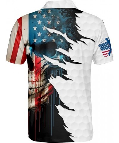 One Nation Under God American Flag Jesus Christian Patriotic Men's Polo Shirt - 4th of July 1776 US Eagle Golf Polos for Men ...