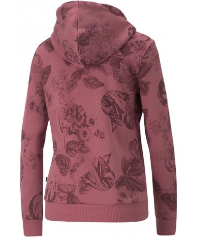 Women's Essentials+ Frozen Flower All Over Print Hoodie Red $15.10 Activewear