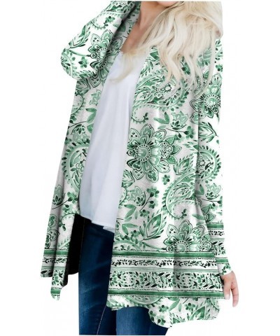 Lightweight Cardigans For Women,Women's Fashion Vintage Print Coat Long Sleeve Elegant Mid Length Plus Size Tops 01-green $7....