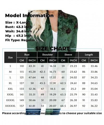 Lightweight Cardigans For Women,Women's Fashion Vintage Print Coat Long Sleeve Elegant Mid Length Plus Size Tops 01-green $7....