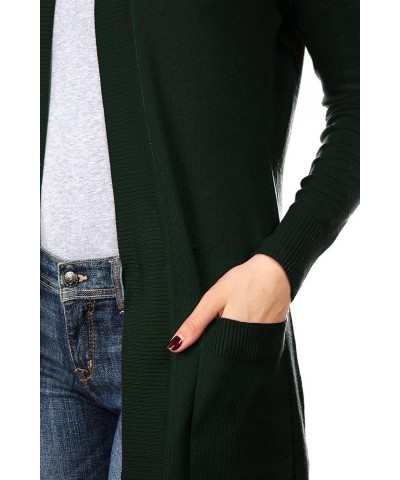 Women's Long Sleeve Sweater Duster Cardigan Olive $14.71 Sweaters