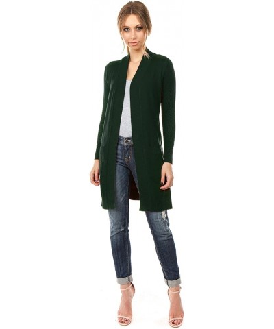 Women's Long Sleeve Sweater Duster Cardigan Olive $14.71 Sweaters