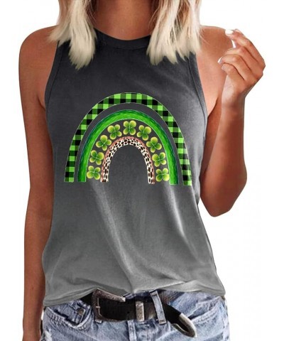 Women's St Patrick's Day Tank Tops Lucky Irish Shamrock Paddy's Day Graphic Tee Shirt Summer Scoop Neck Loose Vest Z04-grey $...