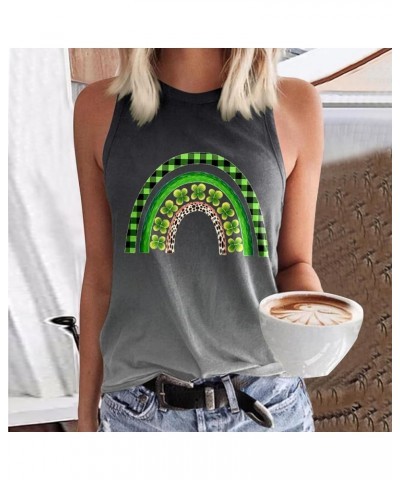 Women's St Patrick's Day Tank Tops Lucky Irish Shamrock Paddy's Day Graphic Tee Shirt Summer Scoop Neck Loose Vest Z04-grey $...