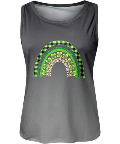 Women's St Patrick's Day Tank Tops Lucky Irish Shamrock Paddy's Day Graphic Tee Shirt Summer Scoop Neck Loose Vest Z04-grey $...