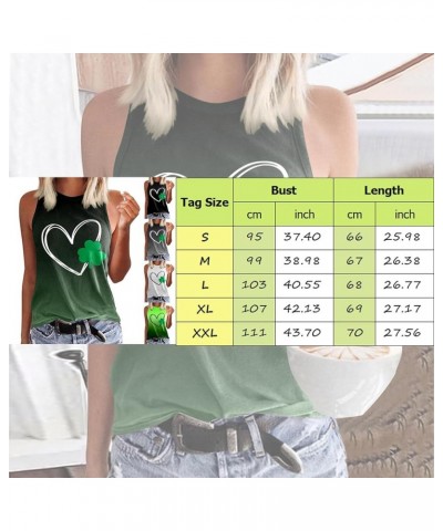 Women's St Patrick's Day Tank Tops Lucky Irish Shamrock Paddy's Day Graphic Tee Shirt Summer Scoop Neck Loose Vest Z04-grey $...