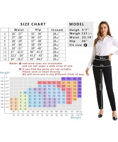 Women's High Waisted Comfort Black Stretch Dress Pants for Work Business Casual with Pockets Black $22.87 Pants