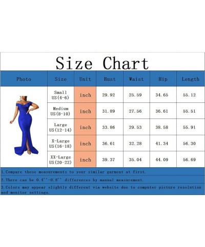 Women's Sexy Off Shoulder Dress V Neck High Split Long Formal Party Maxi Floor Dresses Evening Gown 6royal Blue $18.06 Dresses