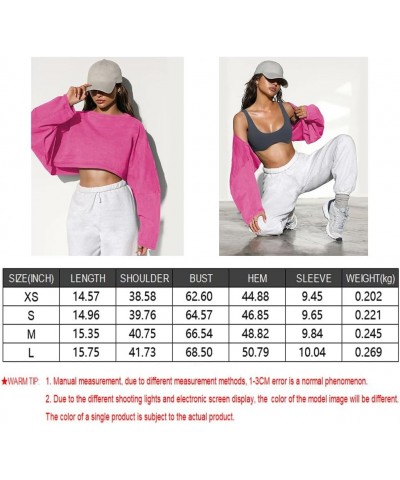 Women Sweater Short Sports T-shirt Long Sleeve Sweatshirts Round Neck Hoodies Pullover Blouse Tops Apricot $13.49 Accessories