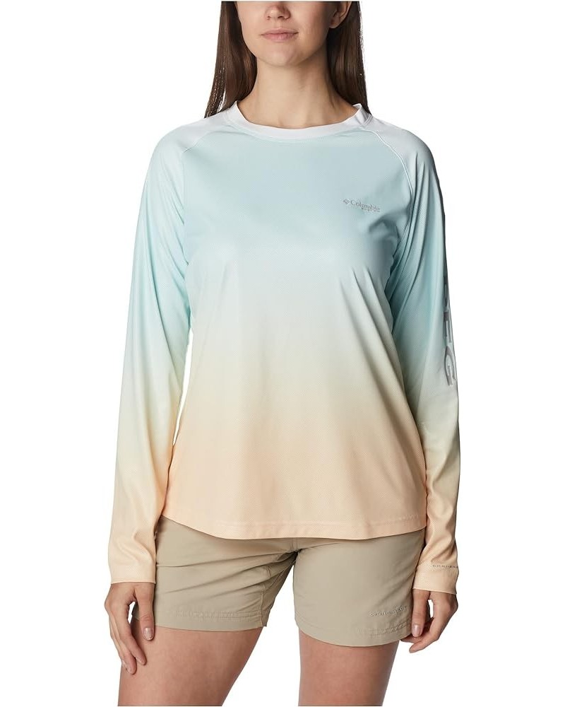 Women's Printed Tidal Deflector Long Sleeve Cocoa Butter Gradient Large $33.60 T-Shirts