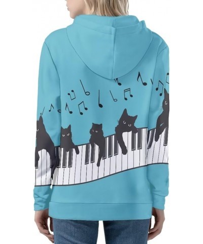 Yuuxorilu Womens Zip Up Hoodies Long Sleeve Fall Oversized Sweatshirts Y2K Jacket with Pockets Blue Musical Note Cat $19.88 H...