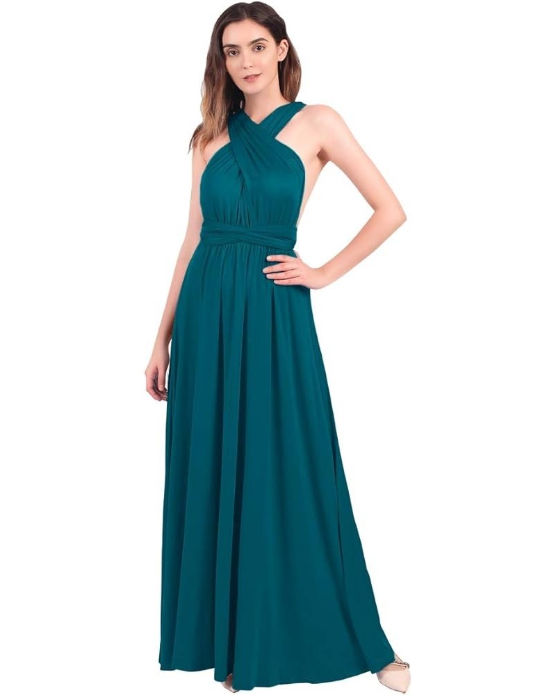 Women's Infinity Dress with Bandeau Convertible Bridesmaid Dress Long Multi-Way Wrap Transformer Cocktail Evening Gown Blue G...