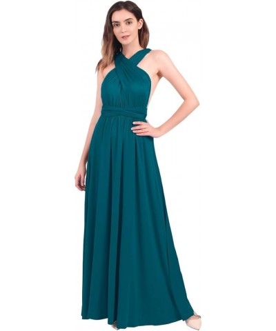 Women's Infinity Dress with Bandeau Convertible Bridesmaid Dress Long Multi-Way Wrap Transformer Cocktail Evening Gown Blue G...