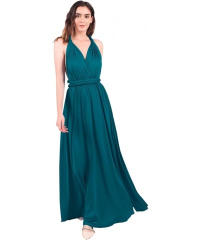 Women's Infinity Dress with Bandeau Convertible Bridesmaid Dress Long Multi-Way Wrap Transformer Cocktail Evening Gown Blue G...