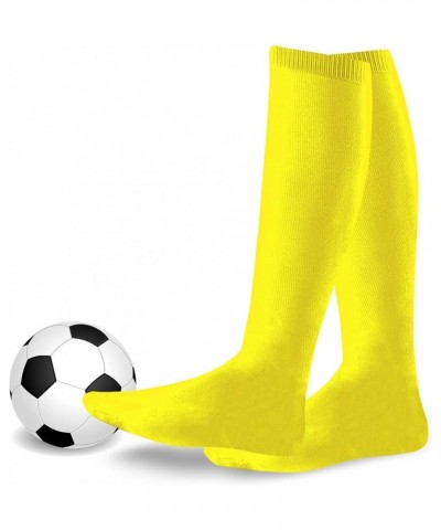 Soccer Socks Athletic Sports Socks Softball Baseball Cushioned Knee High Tube Socks Kids Teens Women Men Unisex 3 Pair-yellow...