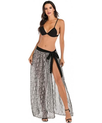 Women's Swimsuit Cover up Sarong Chiffon Beach Bikini Pareo Wrap S13 Bandage Leopard Grey $9.50 Swimsuits