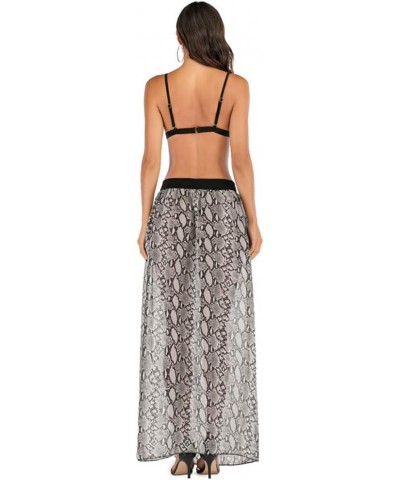 Women's Swimsuit Cover up Sarong Chiffon Beach Bikini Pareo Wrap S13 Bandage Leopard Grey $9.50 Swimsuits